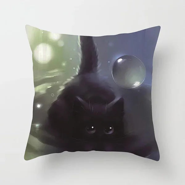 Vibrant Animal Portrait Pillow Covers 45x45cm Soft Velvet Decorative Cushion Cover Dog Cat Tiger Lion Pillowcases for  Sofa Car