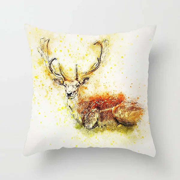 Vibrant Animal Portrait Pillow Covers 45x45cm Soft Velvet Decorative Cushion Cover Dog Cat Tiger Lion Pillowcases for  Sofa Car