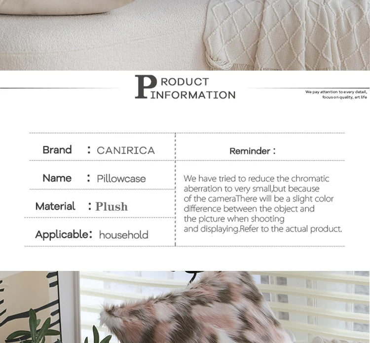 Gradient Plush Thick Cushion Cover High Quality 30x50cm 45x45cm Lumbar Pillow for Indoor Ins Sofa Home Decorative Pillowcase