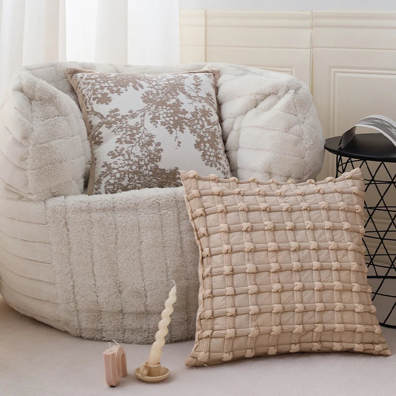 High-quality Cushion Cover Brown Series Skin-friendly Home Decoration Pillowcase 45x45 Living Room Sofa Modern Simple Versatile