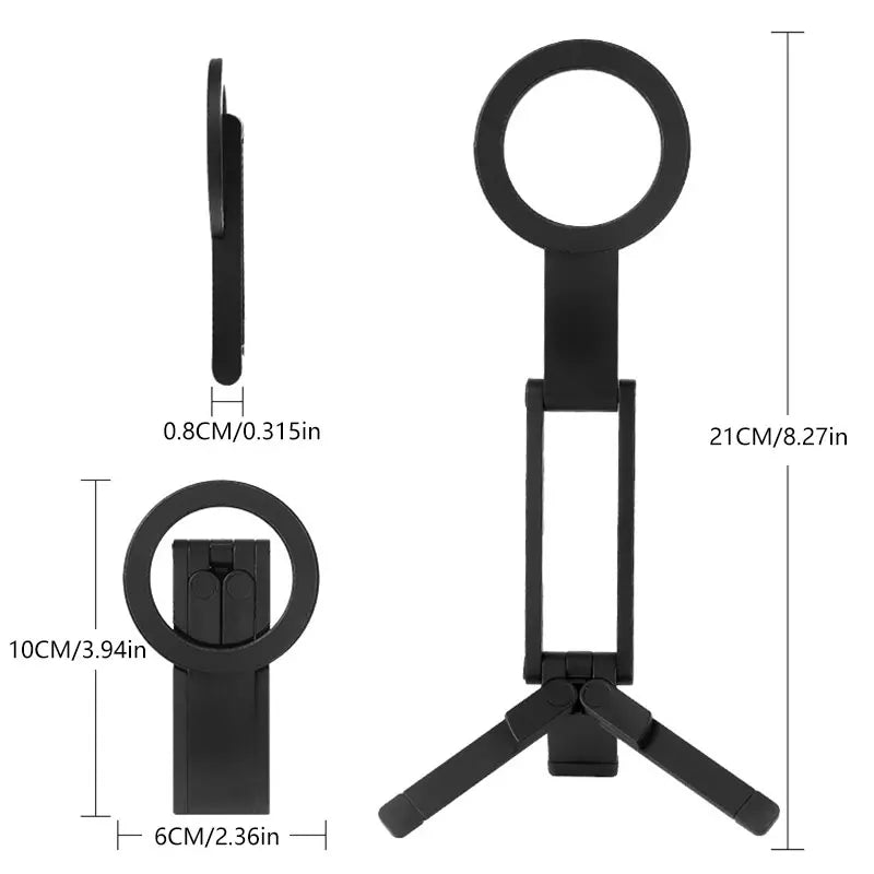 Magnetic Phone Holder Tripod Travel Essentials Flexible Rotation Hands-Free Airplane Phone Mount Seat Phone Stand