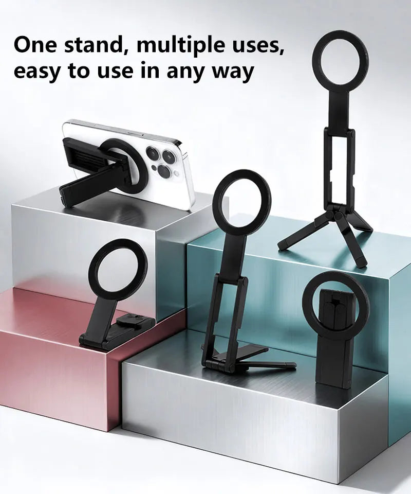 Magnetic Phone Holder Tripod Travel Essentials Flexible Rotation Hands-Free Airplane Phone Mount Seat Phone Stand
