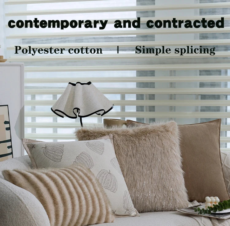 High-quality Silver Thread Fox Fur Cushion Cover 45x45cm Layered Plush 30x50cm Home Living Room Sofa Warm Decorative Pillowcas