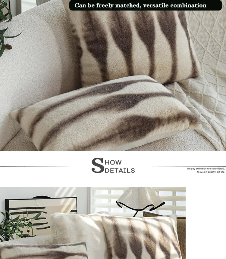 Gradient Plush Ultra-thick Cushion Cover Skin-friendly 30x50cm45x45cm Waist Pillow for Indoor Sofa Home Decorative Pillowcase