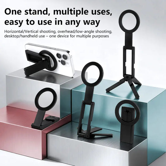Magnetic Phone Holder Tripod Travel Essentials Flexible Rotation Hands-Free Airplane Phone Mount Seat Phone Stand