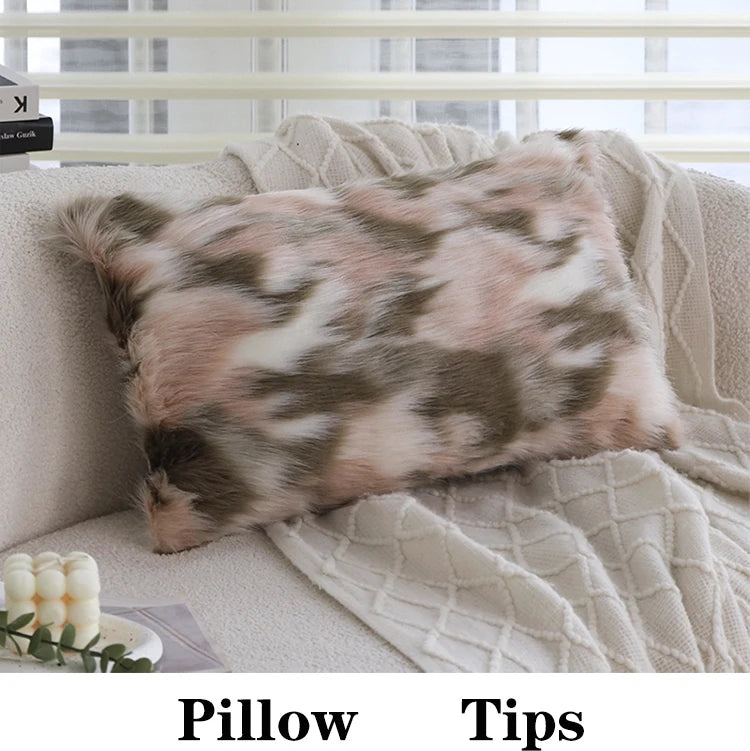Gradient Plush Thick Cushion Cover High Quality 30x50cm 45x45cm Lumbar Pillow for Indoor Ins Sofa Home Decorative Pillowcase