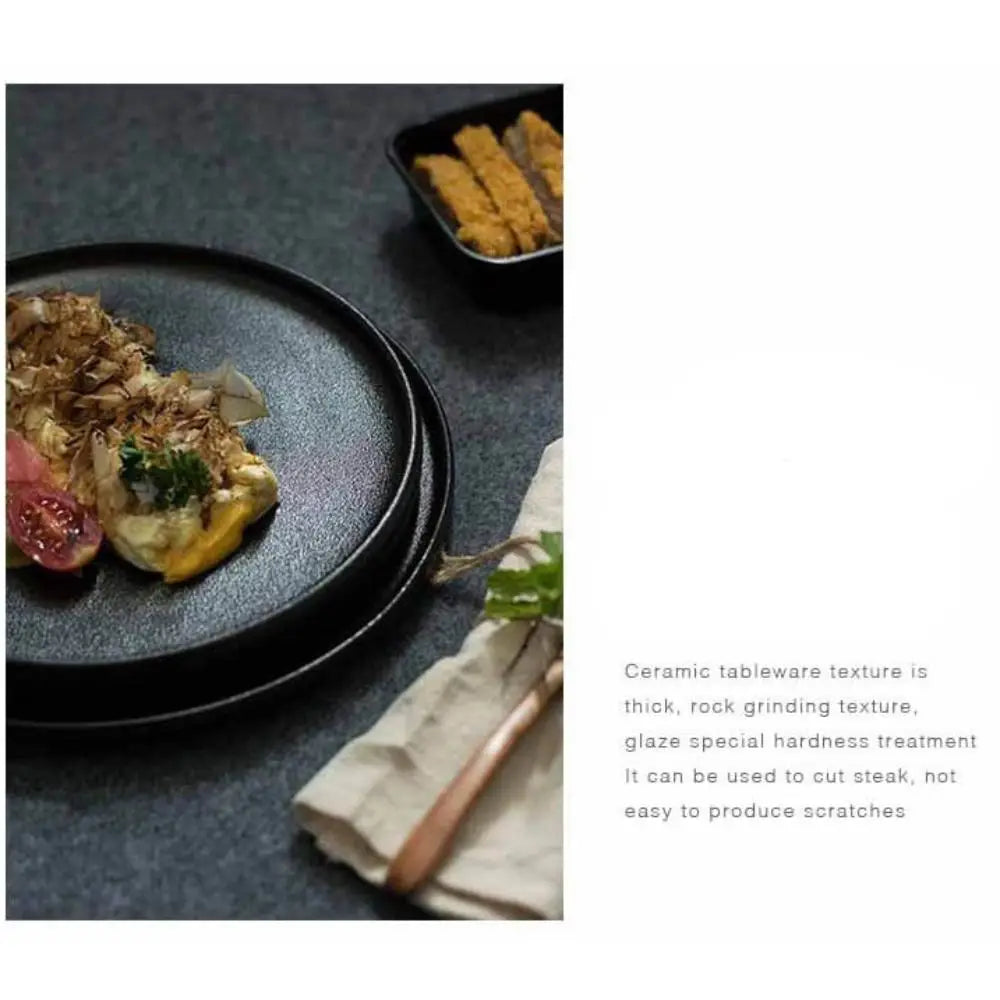 Tableware Ceramic Steak Plate Flat Durable Storage Tray Creative Multi-Function Western Dish Bread