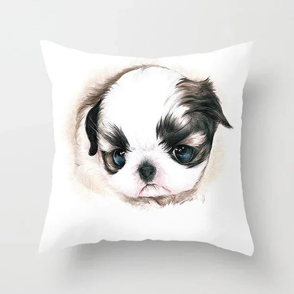 Vibrant Animal Portrait Pillow Covers 45x45cm Soft Velvet Decorative Cushion Cover Dog Cat Tiger Lion Pillowcases for  Sofa Car