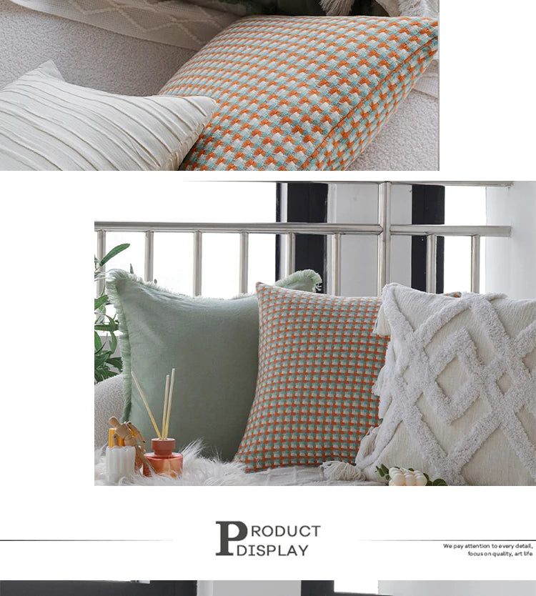 Geometric Cushion Cover Freely Matched Soft High Quality Ins Home Decoration for Living Room Sofa Pillowcase 45x45cm Versatile