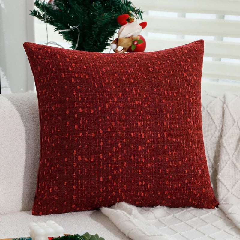 Cushion Cover Christmas Home Decoration 45x45 30x50cm Retro Red Simple Pillow Cover for Indoor Liviing Room Sofa Pillowcase