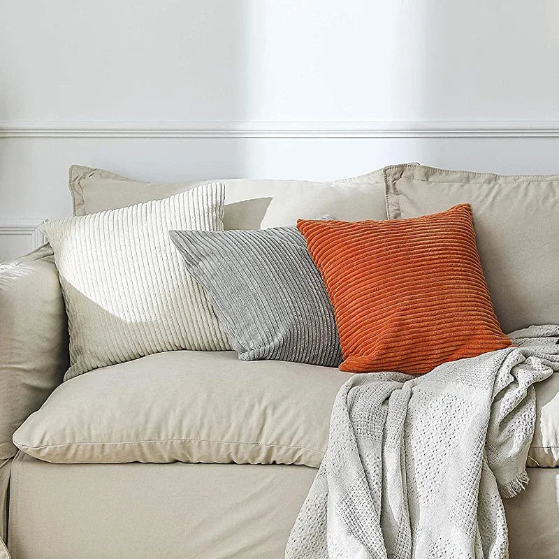 Corduroy Pillow Cover Cozy Cushion Cover 45x45cm For Living Room Sofa Decorative Pillows Nordic Home Decor Housse De Coussin