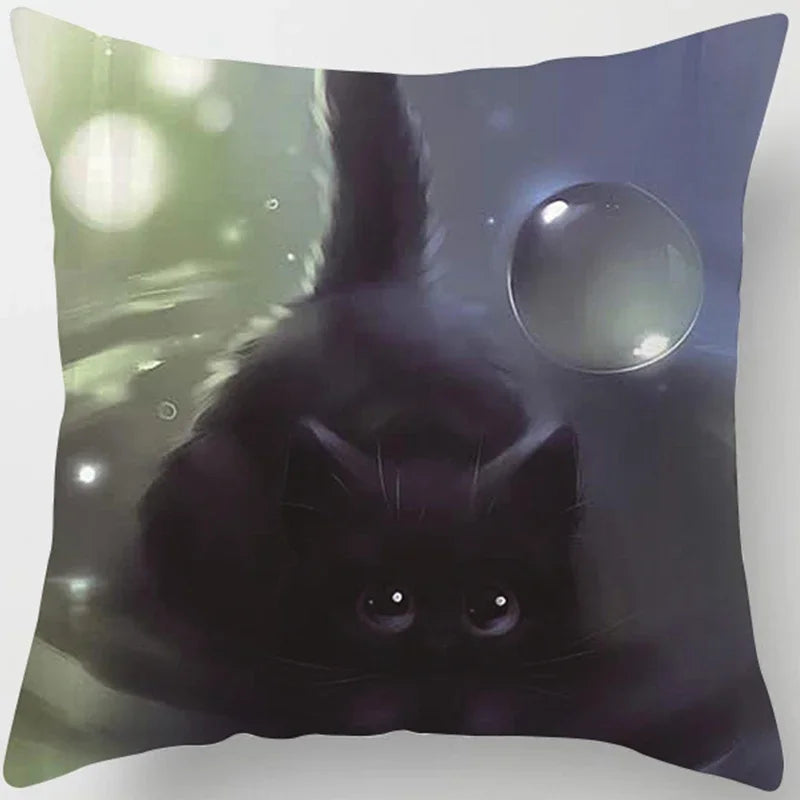 Vibrant Animal Portrait Pillow Covers 45x45cm Soft Velvet Decorative Cushion Cover Dog Cat Tiger Lion Pillowcases for  Sofa Car