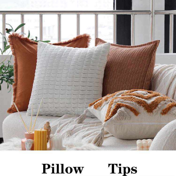 Geometric Cushion Cover Tufted Free Match High Quality Ins Home Decor for Living Room Sofa Pillow Cover 45x45cm Versatile