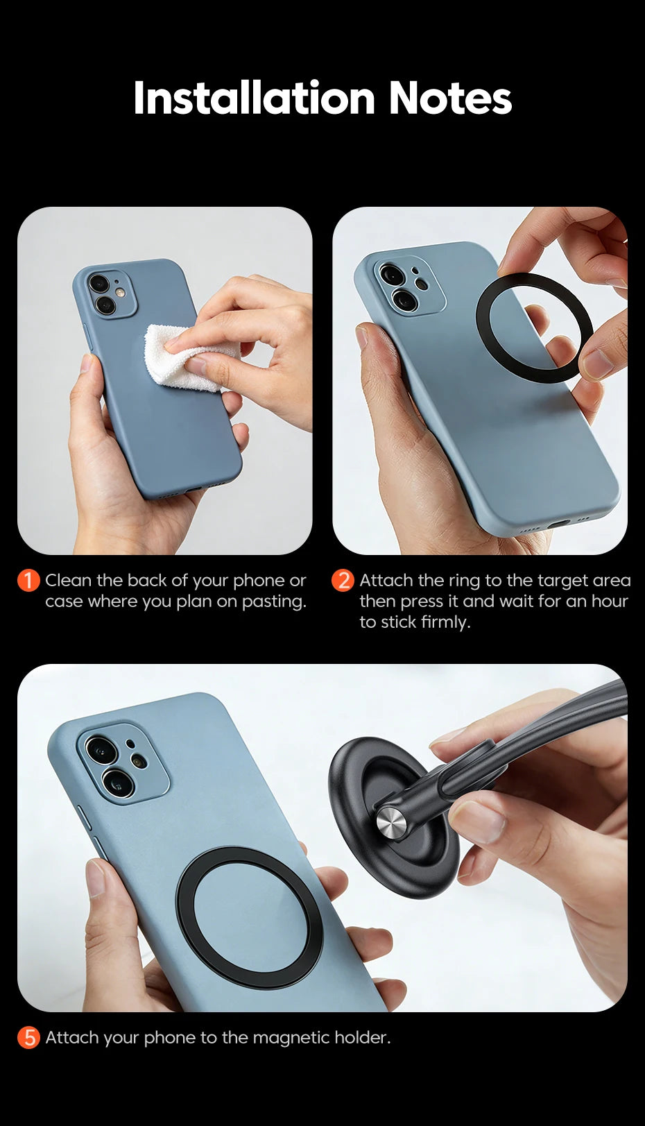 Toocki N52 Strong Magnetic Car Phone Holder Rotation Mobile Bracket GPS Cell Phone Stand in Car For Magsafe For iPhone15 14 13