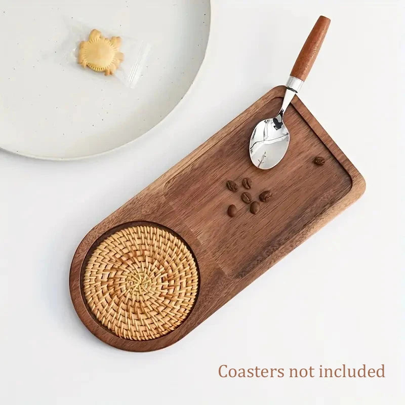 Coffee Tray Wooden Plate Breakfast Tray For Serving Food Hospitality Coffeeware Teaware Table Decoration Accessories