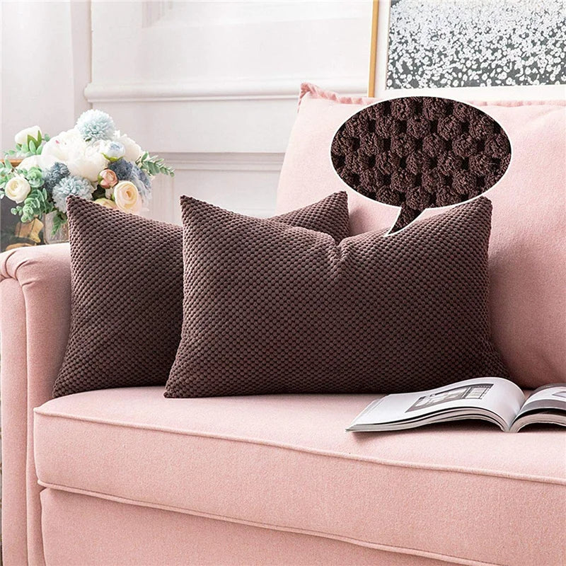 Brown Corduroy Cushion Cover Decorative Home Nordic Style for Living Room Sofa Suitable for All Seasons 45*45cm Pillow Cover