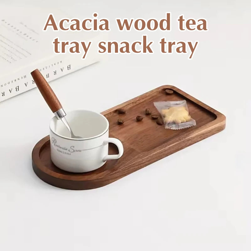 Coffee Tray Wooden Plate Breakfast Tray For Serving Food Hospitality Coffeeware Teaware Table Decoration Accessories