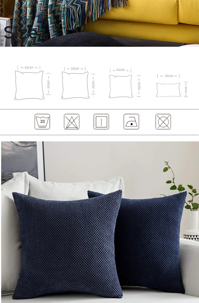 Brown Corduroy Cushion Cover Decorative Home Nordic Style for Living Room Sofa Suitable for All Seasons 45*45cm Pillow Cover