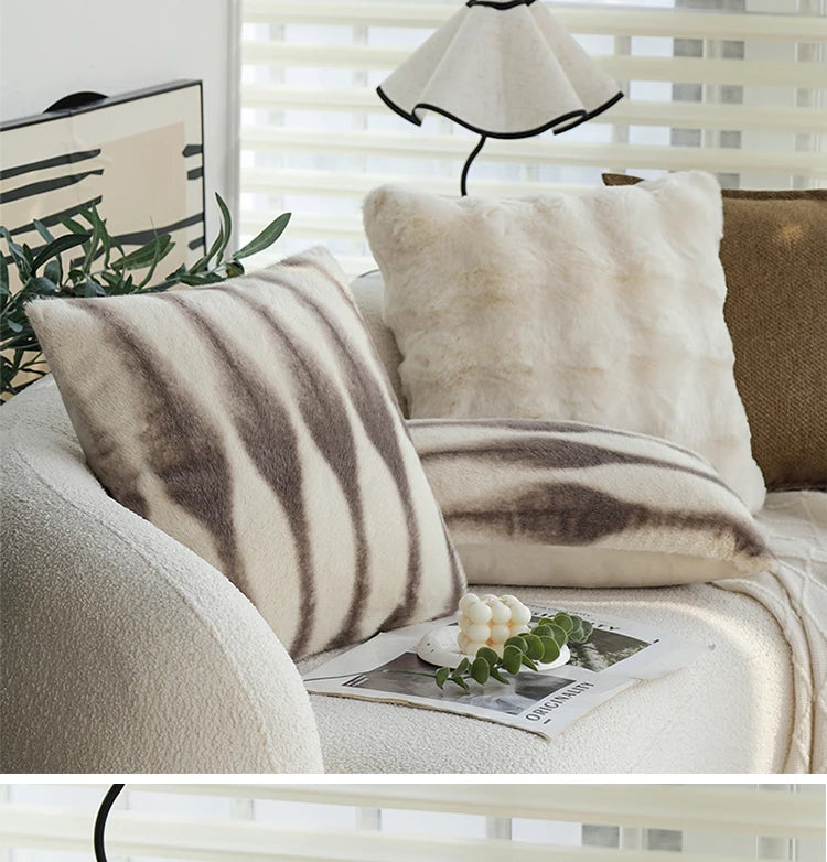 Gradient Plush Ultra-thick Cushion Cover Skin-friendly 30x50cm45x45cm Waist Pillow for Indoor Sofa Home Decorative Pillowcase