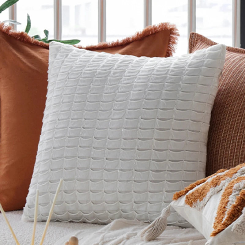 Geometric Cushion Cover Tufted Free Match High Quality Ins Home Decor for Living Room Sofa Pillow Cover 45x45cm Versatile