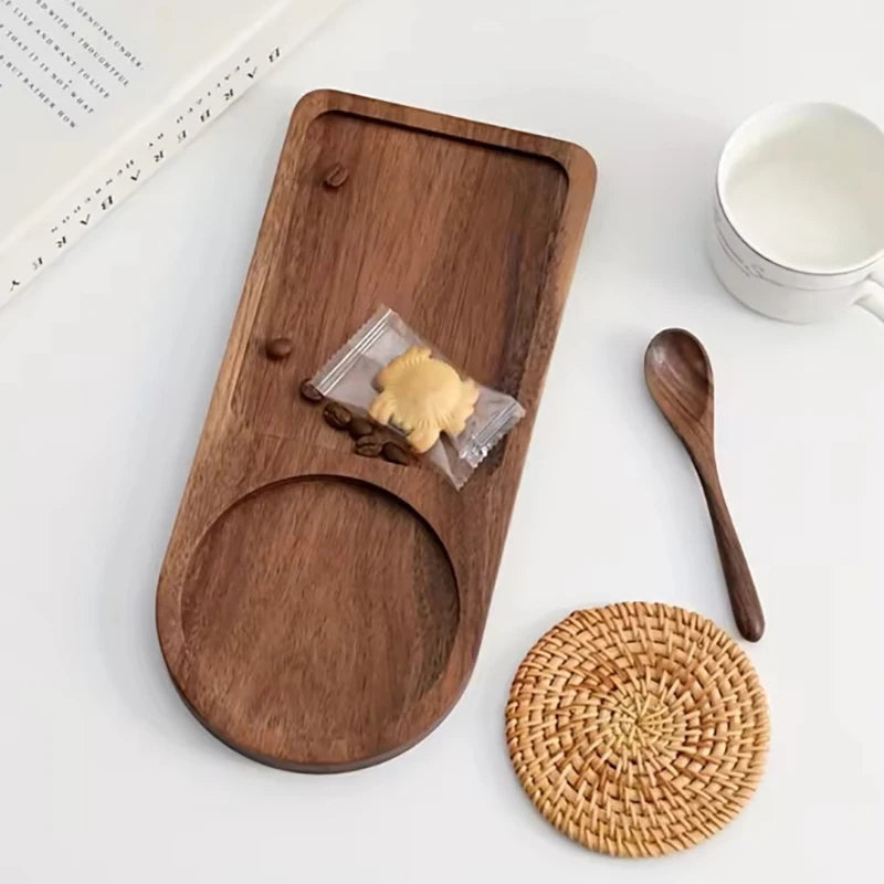Coffee Tray Wooden Plate Breakfast Tray For Serving Food Hospitality Coffeeware Teaware Table Decoration Accessories
