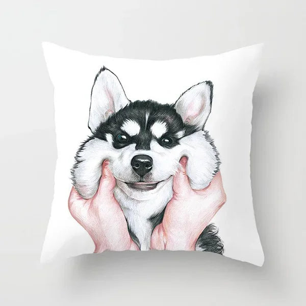 Vibrant Animal Portrait Pillow Covers 45x45cm Soft Velvet Decorative Cushion Cover Dog Cat Tiger Lion Pillowcases for  Sofa Car
