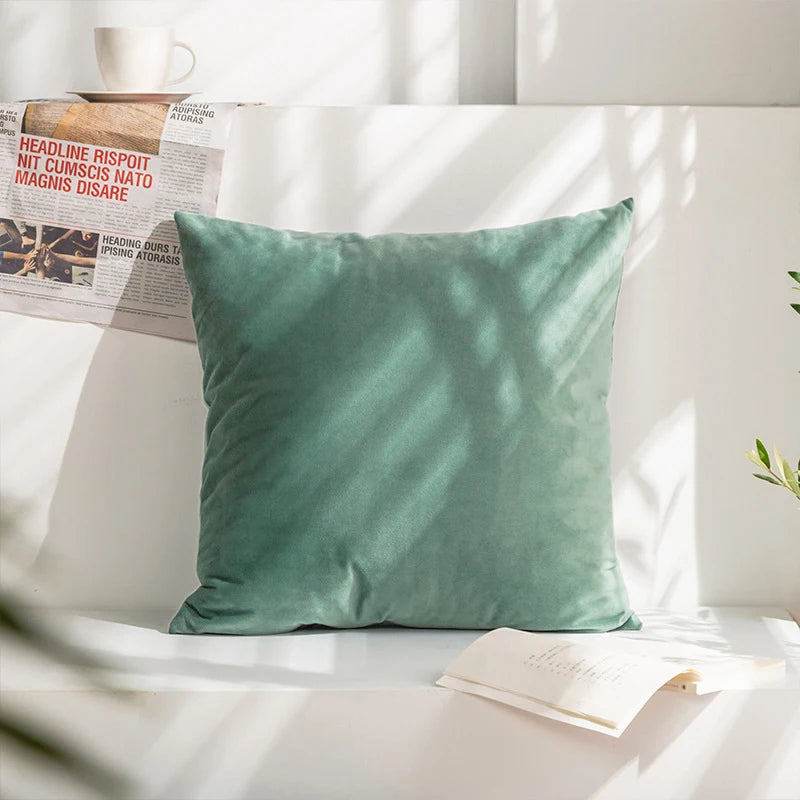 Luxurious High Quality Velvet Cushion Cover Mint Green Warm Home Decorative Pillow Cover for Sofa Bedroom Custom Size