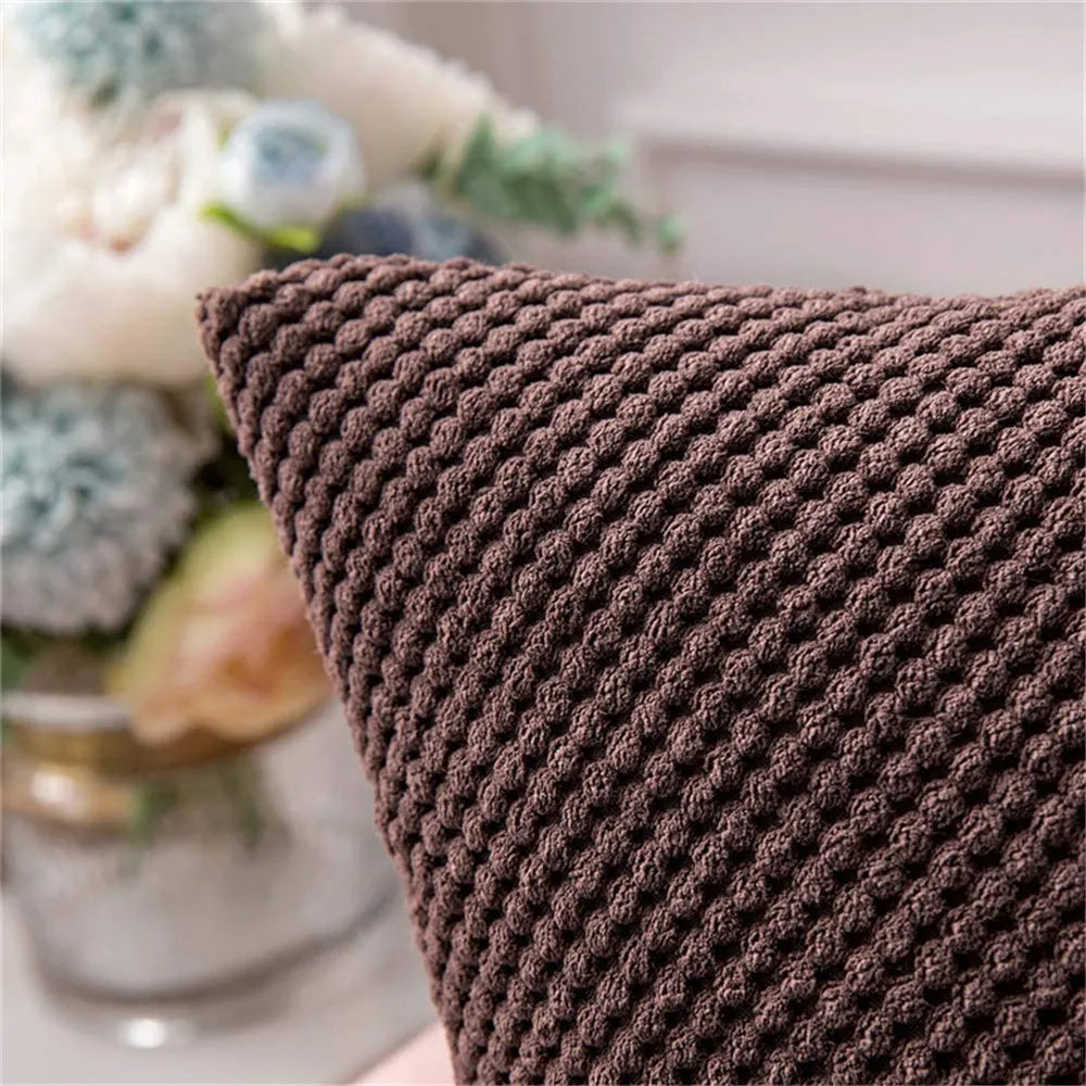 Brown Corduroy Cushion Cover Decorative Home Nordic Style for Living Room Sofa Suitable for All Seasons 45*45cm Pillow Cover