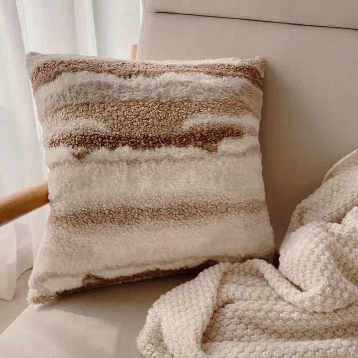 Wool High Quality Cushion Cover Brown Series Skin-friendly Home Decoration Pillow Cover 45x45 Cm Modern Simple Indoor Sofa