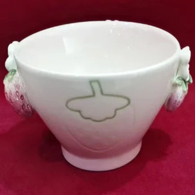 Pet strawberry tableware pink household ceramic bowl deep plate breakfast  westerna past dessert cake