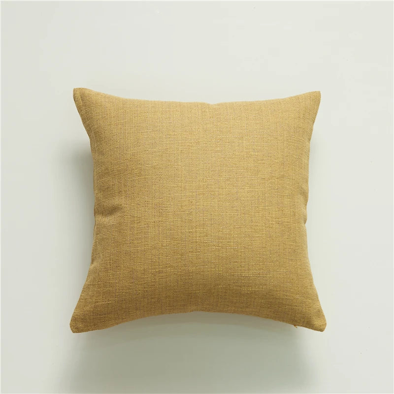 Yellow/Khaki Cushion Cover Home Linen Decorative 1PC and Practical Soft Pillow Cover for Sofa Bedroom Comfortable Pillow Cases