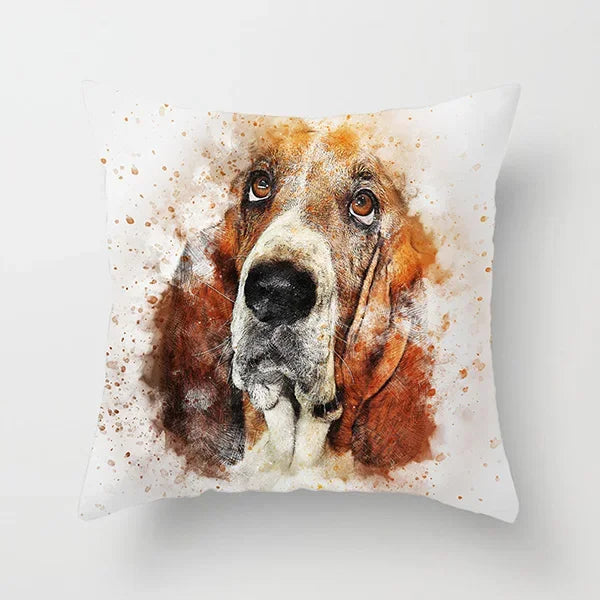 Vibrant Animal Portrait Pillow Covers 45x45cm Soft Velvet Decorative Cushion Cover Dog Cat Tiger Lion Pillowcases for  Sofa Car