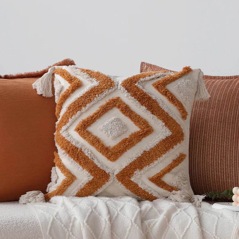 Geometric Cushion Cover Tufted Free Match High Quality Ins Home Decor for Living Room Sofa Pillow Cover 45x45cm Versatile