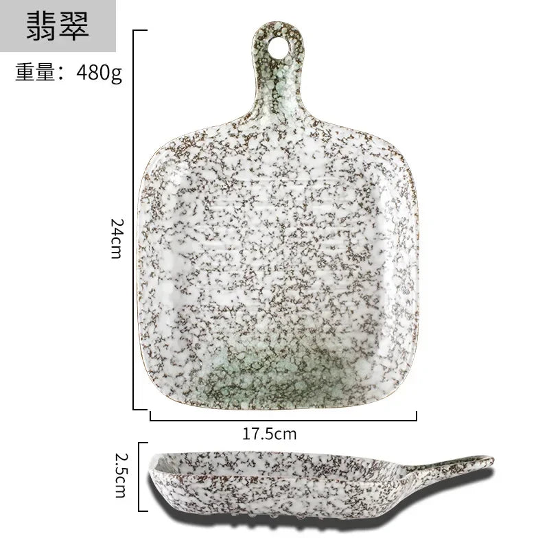 Ceramic tableware wholesale Ceramic tableware  High value Western food plate Baking Handle  Porcelain  Square plate Dinner plate