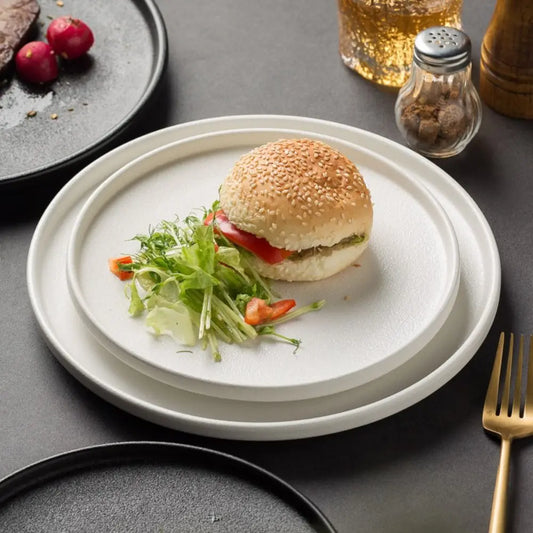 Tableware Ceramic Steak Plate Durable Reusable Western Dish Flat Multi-Function Dessert Tray Bread