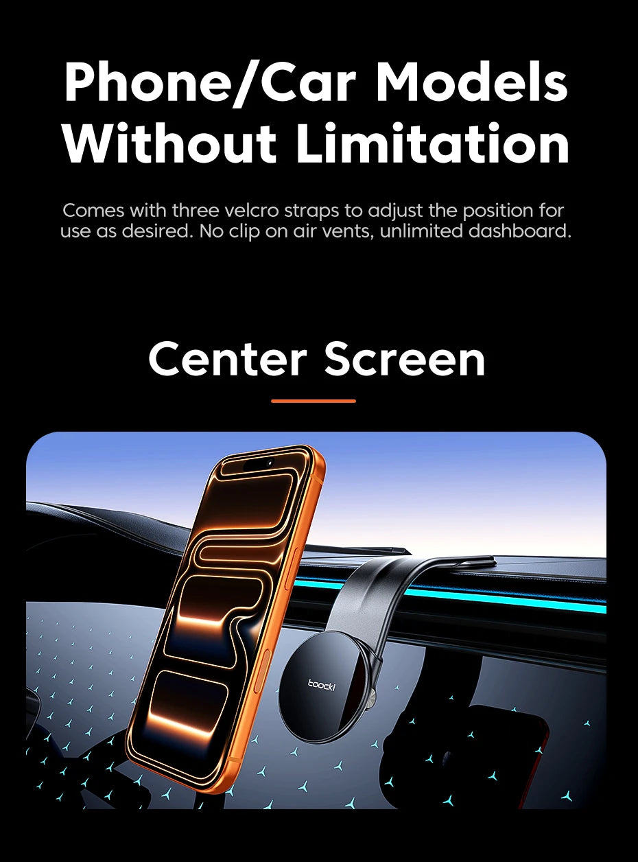 Toocki N52 Strong Magnetic Car Phone Holder Rotation Mobile Bracket GPS Cell Phone Stand in Car For Magsafe For iPhone15 14 13