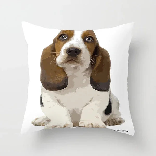 Vibrant Animal Portrait Pillow Covers 45x45cm Soft Velvet Decorative Cushion Cover Dog Cat Tiger Lion Pillowcases for  Sofa Car