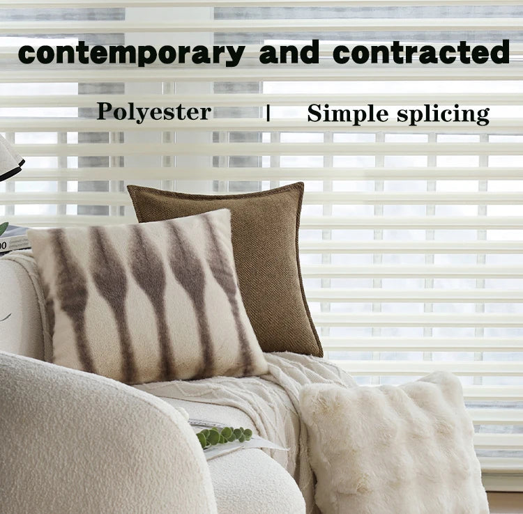 Gradient Plush Ultra-thick Cushion Cover Skin-friendly 30x50cm45x45cm Waist Pillow for Indoor Sofa Home Decorative Pillowcase