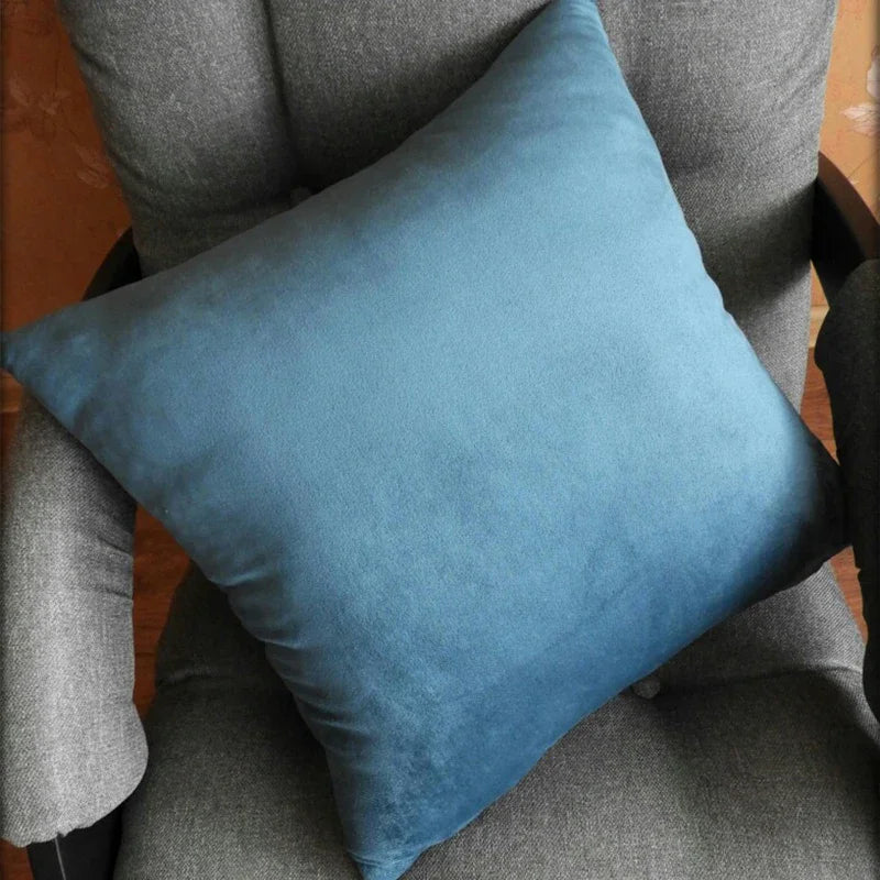 Peacock Blue Velvet Cushion Covers Soft Pillowcases 45x45 cm Nordic Home Decor Pillows Cover for Sofa Couch Pillow Covers