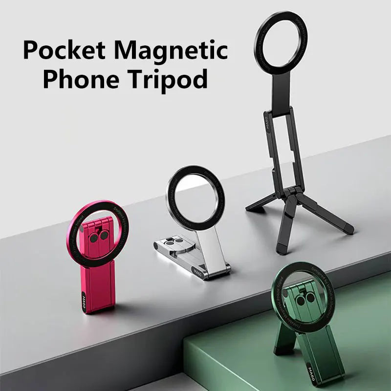 Magnetic Phone Holder Tripod Travel Essentials Flexible Rotation Hands-Free Airplane Phone Mount Seat Phone Stand