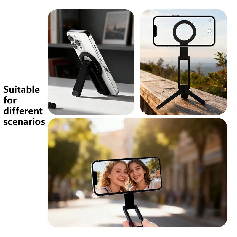 Magnetic Phone Holder Tripod Travel Essentials Flexible Rotation Hands-Free Airplane Phone Mount Seat Phone Stand