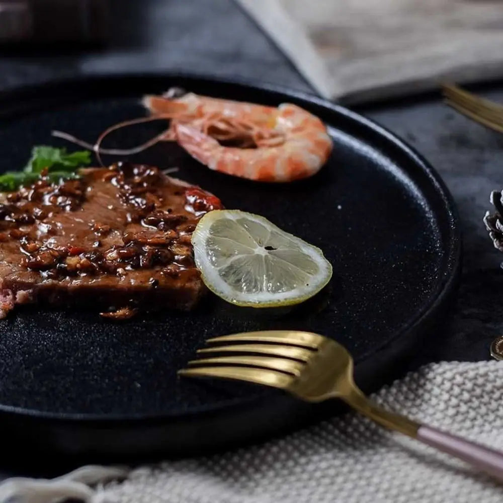 Tableware Ceramic Steak Plate Durable Reusable Western Dish Flat Multi-Function Dessert Tray Bread