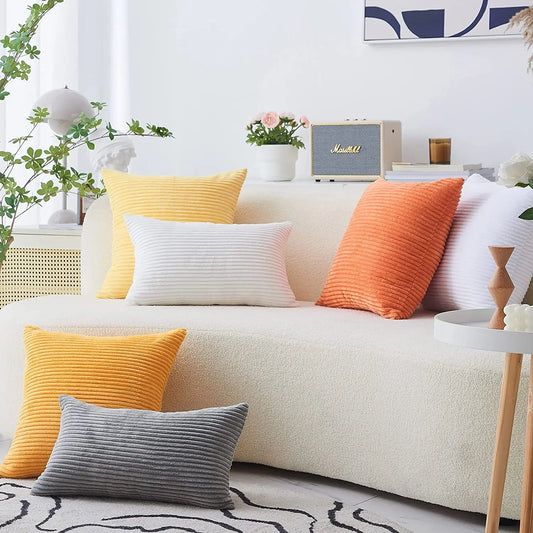 Corduroy Pillow Cover Cozy Cushion Cover 45x45cm For Living Room Sofa Decorative Pillows Nordic Home Decor Housse De Coussin