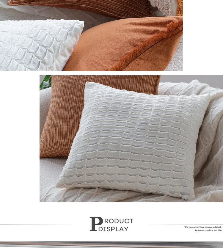 Geometric Cushion Cover Tufted Free Match High Quality Ins Home Decor for Living Room Sofa Pillow Cover 45x45cm Versatile