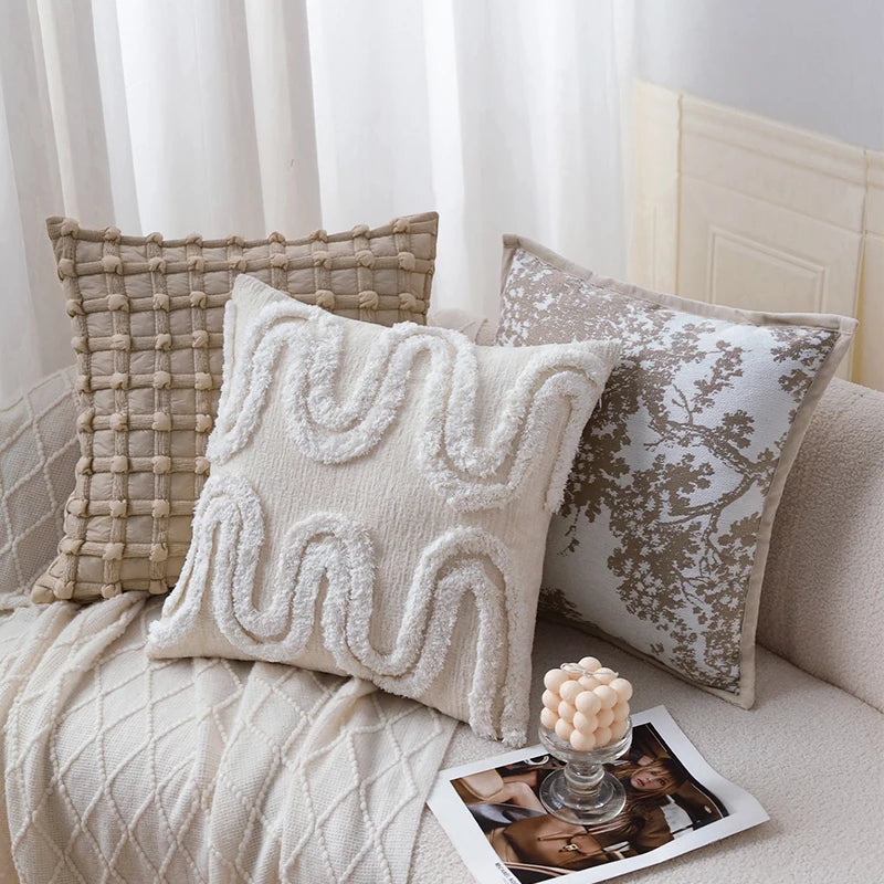 High-quality Cushion Cover Brown Series Skin-friendly Home Decoration Pillowcase 45x45 Living Room Sofa Modern Simple Versatile