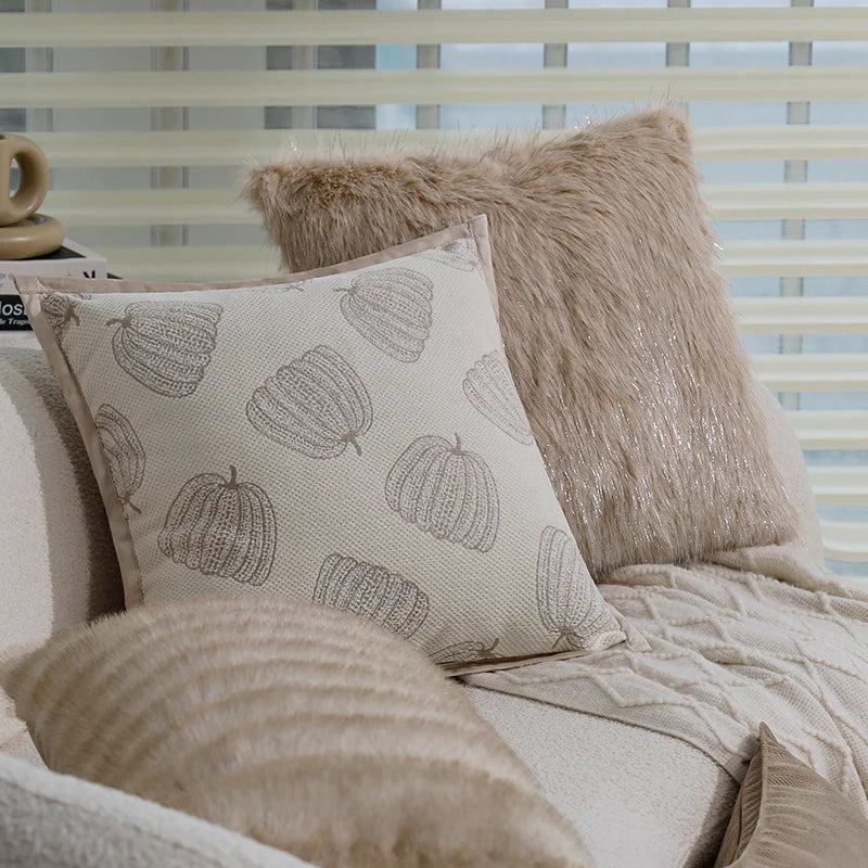 High-quality Silver Thread Fox Fur Cushion Cover 45x45cm Layered Plush 30x50cm Home Living Room Sofa Warm Decorative Pillowcas